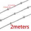 No Fade 2meters Stainless Steel Lip Chain Multi-Size Metal Bulk Chain for Necklace Bracelet Chain DIY Jewelry Making Accessories