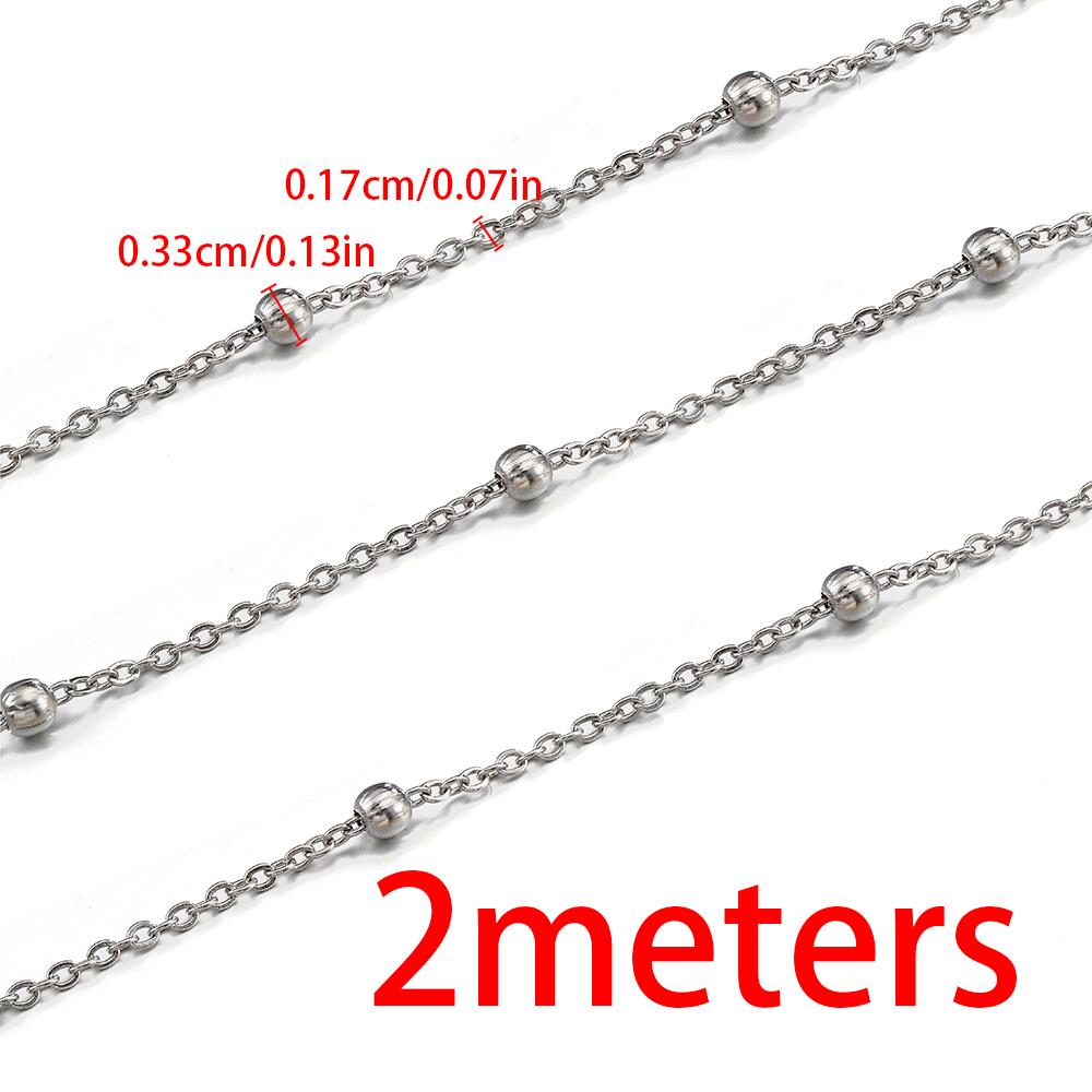 No Fade 2meters Stainless Steel Lip Chain Multi-Size Metal Bulk Chain for Necklace Bracelet Chain DIY Jewelry Making Accessories