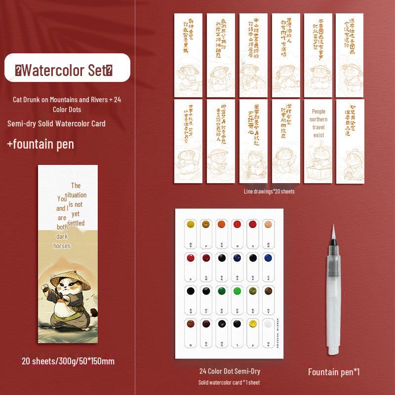 Thickened Handmade Bookmark with Calligraphy Painting, Creative Blank Cardboard, Dried Flowers, and Hand-painted Transparent Label