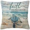 Wood grain marine anchor cyan linen pillowcase sofa cushion cover home decoration can be customized for you 40x40 45x45