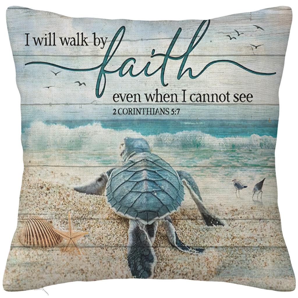Wood grain marine anchor cyan linen pillowcase sofa cushion cover home decoration can be customized for you 40x40 45x45