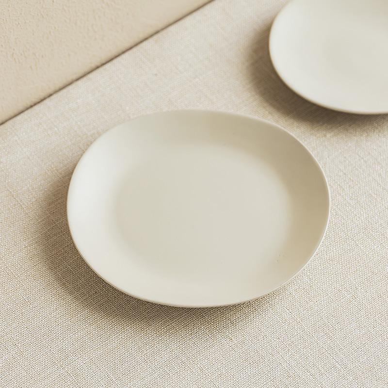 Solid Color Matte Ceramic Plate Minimalist Style Large Plate Household Vegetable Plate Salad Plate Restaurant Western Food Plate Tableware Plate