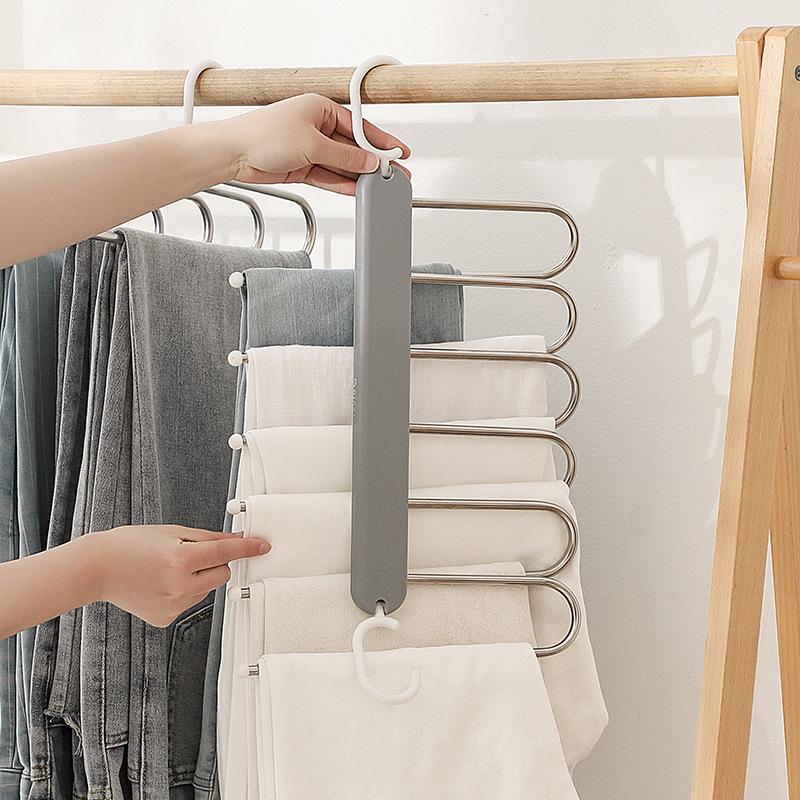 Goose-Shaped Stainless Steel Retractable Pants Hanger – Foldable Multifunctional Clothes & Storage Clip