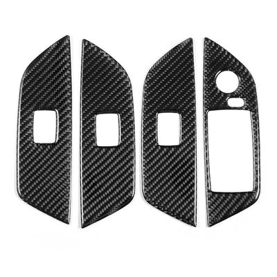 Carbon Fiber Window Lifter Switch Panel Trim Cover Without Folding Fit for X1 E84 11‑15 LHD