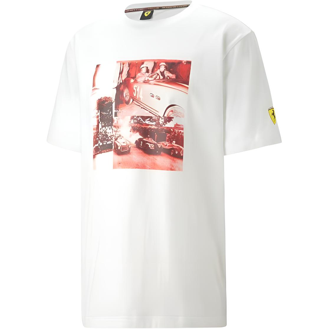 

Puma Футболка унисекс с коротким рукавом и круглым вырезом, напечатанная фото-узором, белая 538103-04 XL