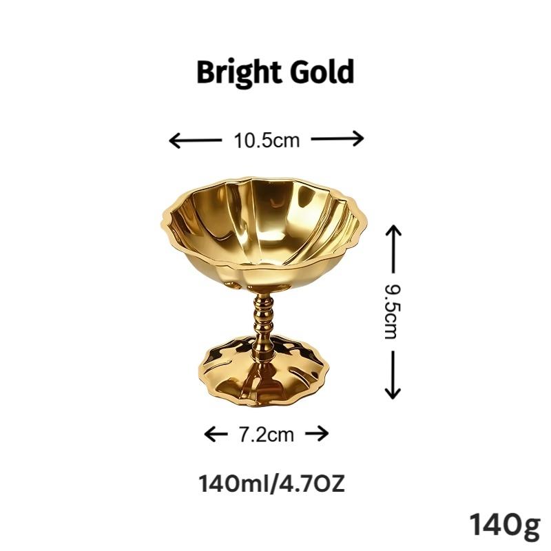 304 Stainless Steel Lotus Ice Cream Cup Mirror Polished Single Layer Dessert Bowl for Hotel Restaurant Bar