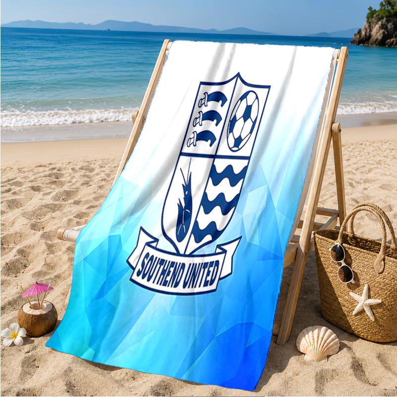 Southend Crest Design Beach Towel Microfiber Beach Towel, Lightweight and Quick-Dry, for Summer Travel, Swimming Pool Fan Birthday Gift
