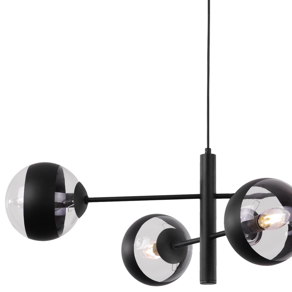 Toledo Black Hanging Lamp 4-Flat Black Lampshade E14