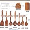 Teak Non-Stick Long-Handle Solid Wood Pan and Acacia Wood Kitchenware Set