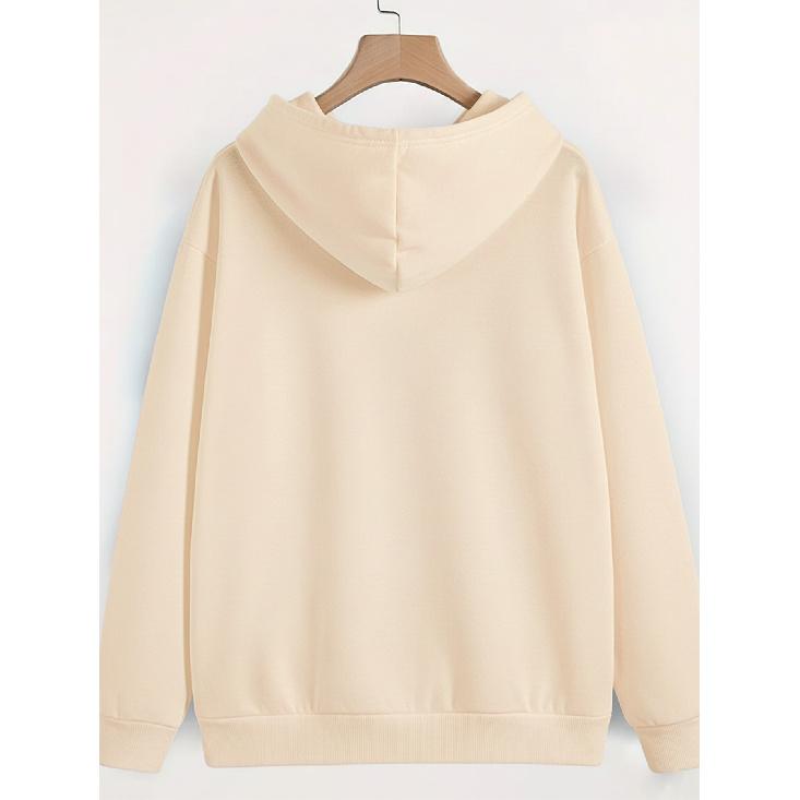 Women's Casual Graphic Hoodie – Soft Fleece Pullover Sweatshirt, Trendy Printed Long Sleeve Top, Loose Fit Streetwear for Fall/Winter