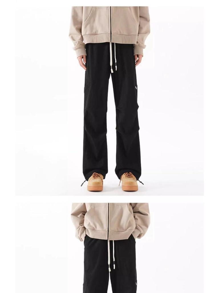 Men's Retro Wide-Leg Cargo Pants - Trendy, Loose, Straight-Leg Design for Spring/Autumn 2025