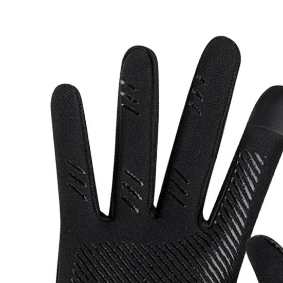 1 Pair Unisex Outdoor Gloves Plush Lining Touch Screen Autumn Winter Anti Skid