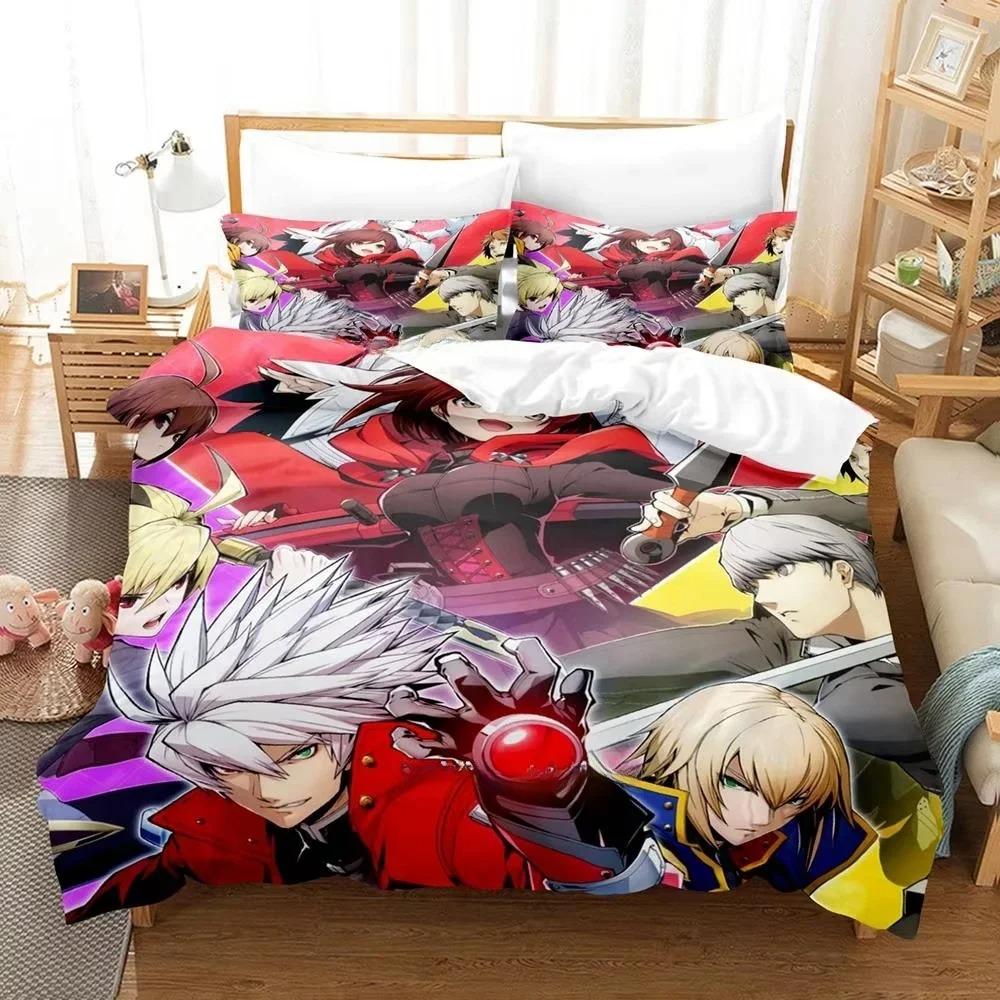 New Personality 3D Printed Anime Blazblue Bedding Set Cartoons three-piece set Adult Kid Bedroom Duvet cover Sets Home Textiles