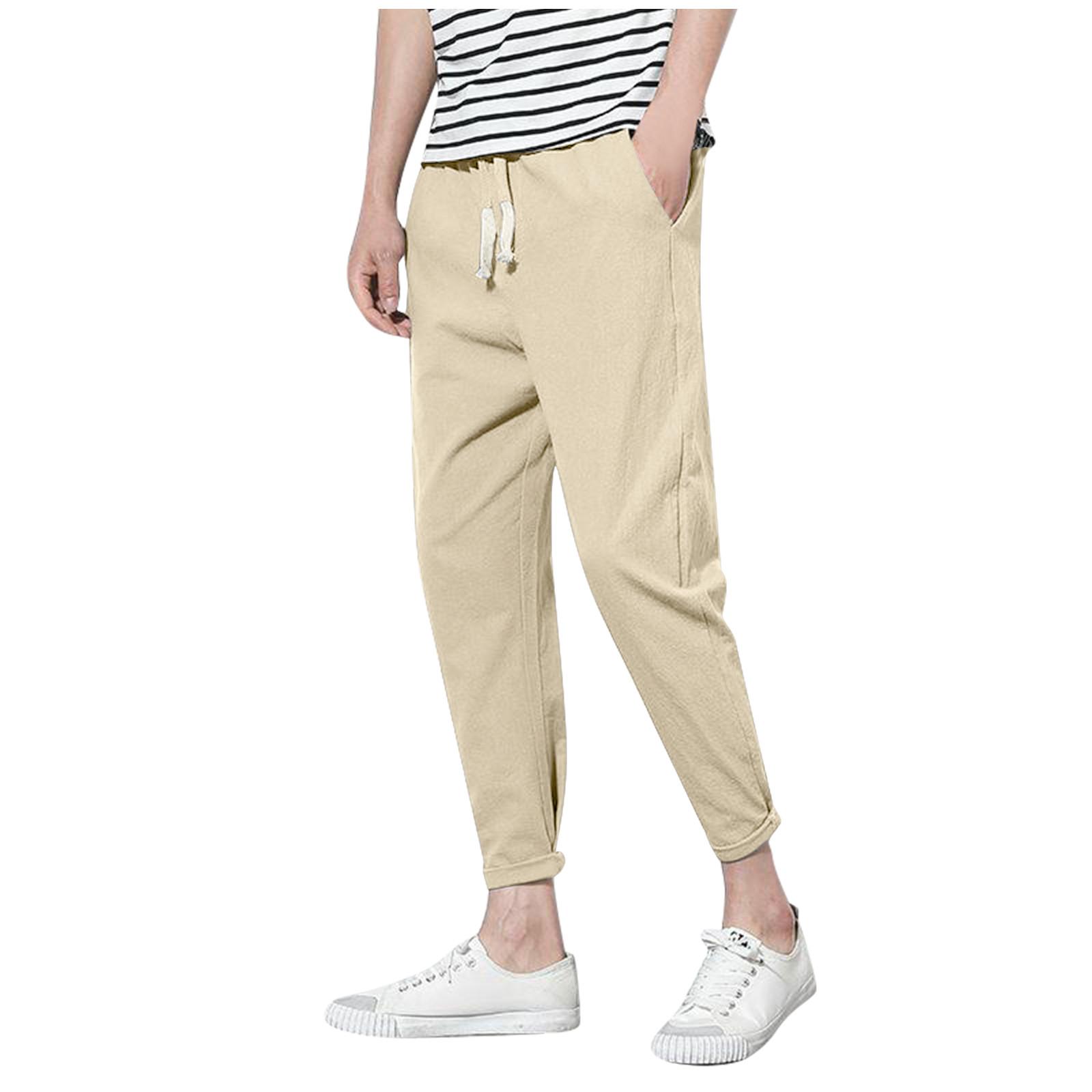 

Модные прямые свободные повседневные брюки в сочетании с укороченными широкими брюками M хаки