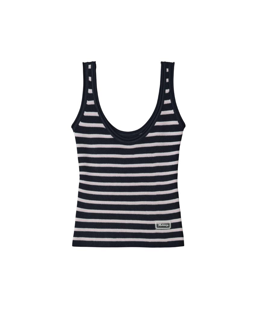 Mellotoli Striped Sleeveless Knit Top (Navy)