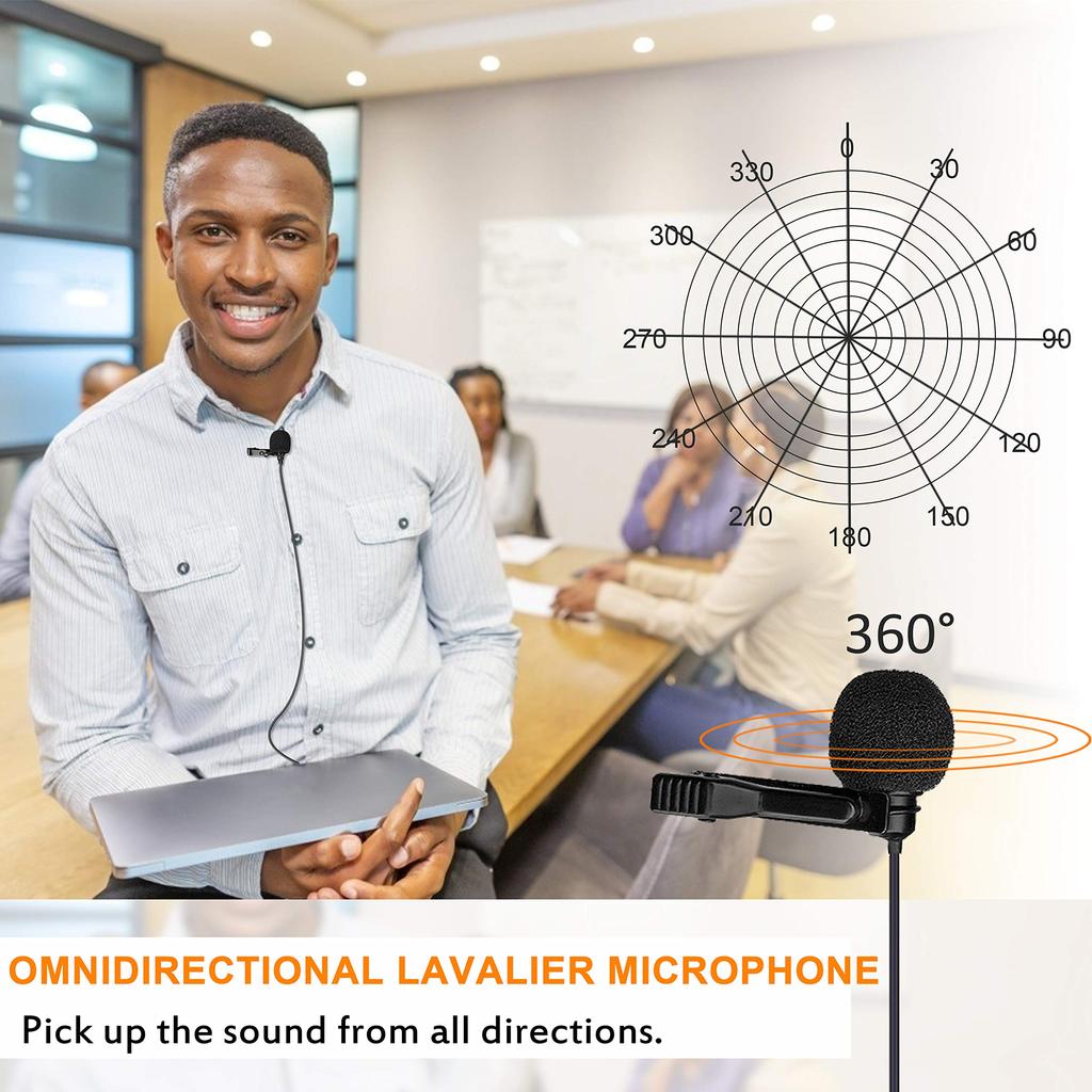 COMICA SM-O1 Clip-on Lavalier Microphone, Omnidirectional 3.5mm TRS Condenser Microphone, Compatible with SLR Cameras, BoomX-D, Sennheiser, and Other