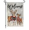 Welcome Garden Ag 12x18 Inch Double Sided Reindeer Christmas Snow Holiday