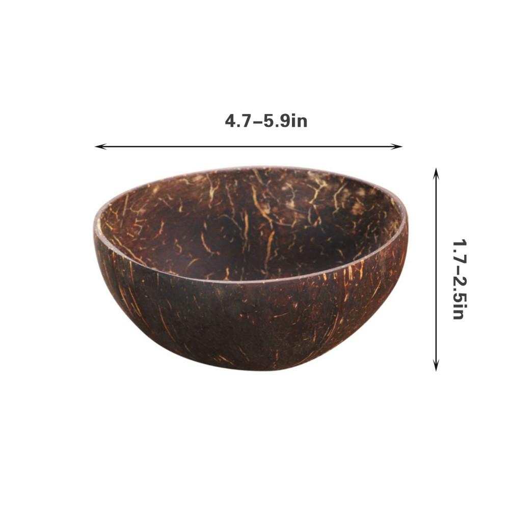 Přírodní kokosová miska na servírování jídel Dřevěná salátová Dřevěná opakovaně použitelná miska Mísa na ovocný salát Rýžová miska Lžíce Kuchyňské nádobí