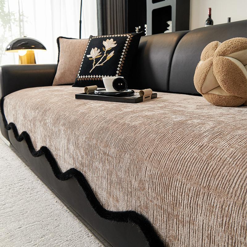 

Sofa Cushion New Four-Season Universal Fixed Non-Slip Straight Row Leather Sofa Seat Cushion Sofa Cover Cloth Towel 70*70cm