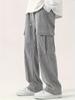 Men's Loose Solid Pants with Multi Pockets Casual Drawstring Trousers for Outdoor