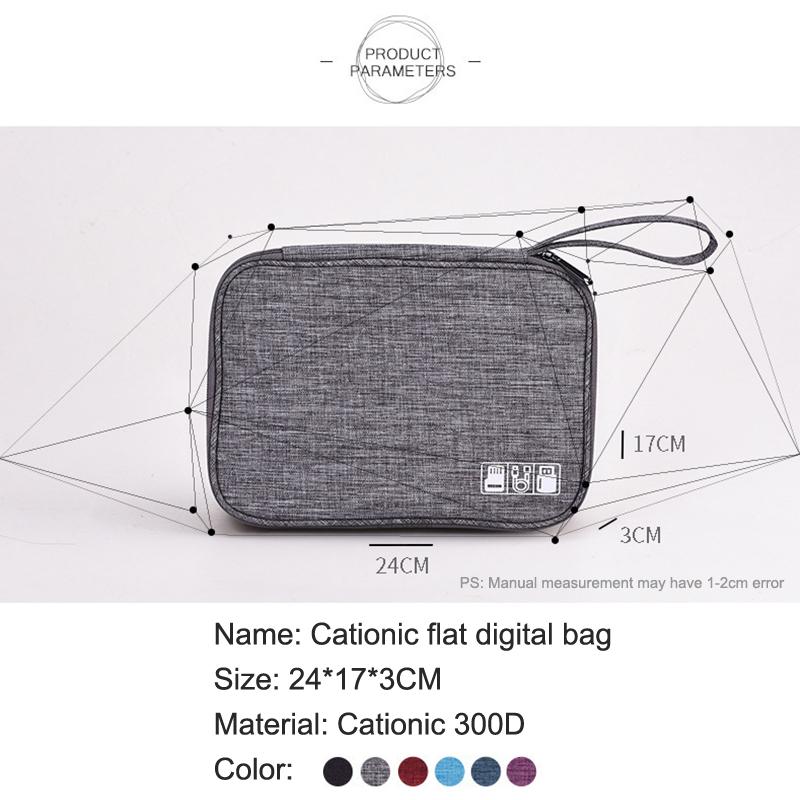 1Pc Black Green Storage Bag Electronic Accessory Organizer Portable Usb Data Cable Charger Plug Travel Waterproof Organizer