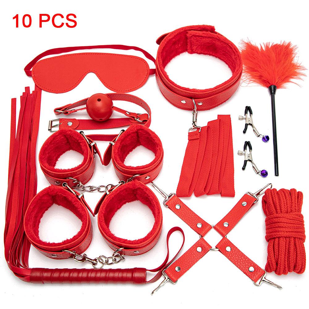 Sex Toys For Woman Men BDSM Bondage Set Under Bed Erotic Restraint Handcuffs & Ankle Cuffs & Eye Mask Adults Games for Couple