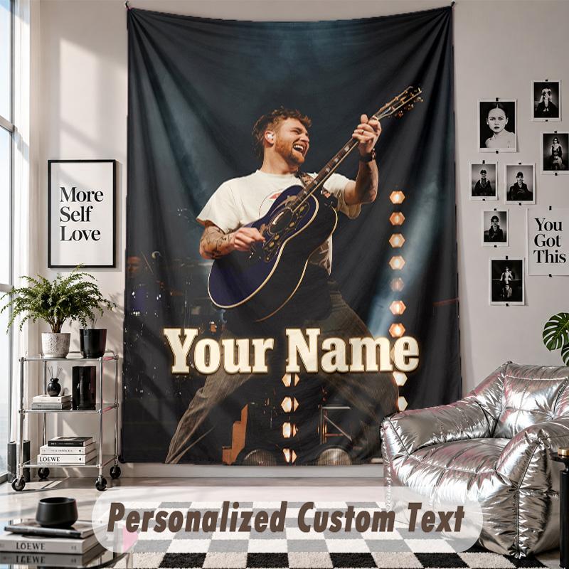 Wall Hanging Tapestry With Custom Name & Text, Alex Warren Decorative Tapestry For Bedroom
