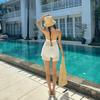 Korean Romantic Skirt-Style Two-Piece Swimsuit with Hollow Out Sling for Hot Springs