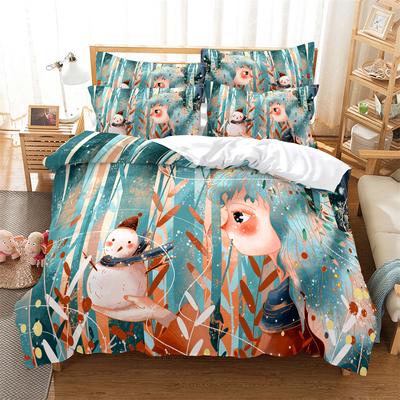 Set Biancheria da Letto Cartoni Animati 3 Pezzi Stampa Digitale Cartoni Animati Trama Liscia Artigianale Per Nord America Ed Europa Set Biancheria da Letto Queen