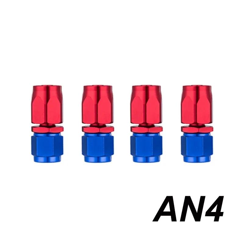 

4X 4AN 6AN 8AN 10AN 12AN Straight 45 90 180 Degree Swivel Hose End Fittings Adapter For CPE Oil Fuel Gas Hose NPT Plug Aluminum 4X AN4 Straight