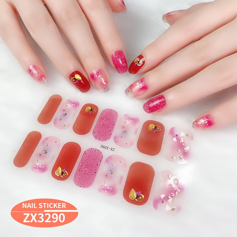 ZX 3D Gel Nail Polish Stickers: Easy-to-Use, Safe, and Healthy Imitation Diamond Adhesive for Stunning Nail Art.