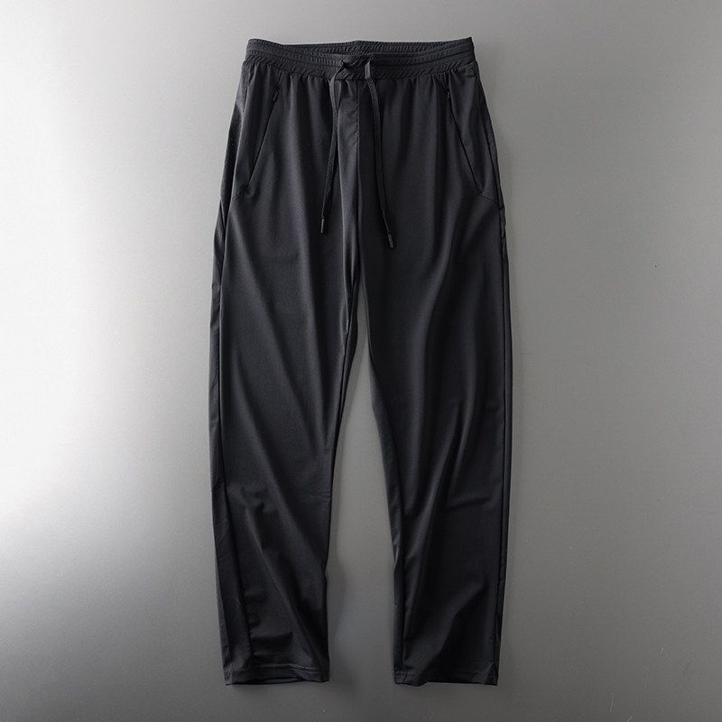 Export Tail Single Cut Label Woven Milk Ice Silk Sports Pants Men's Summer Thin Air Conditioning Pants Men's Casual Trousers
