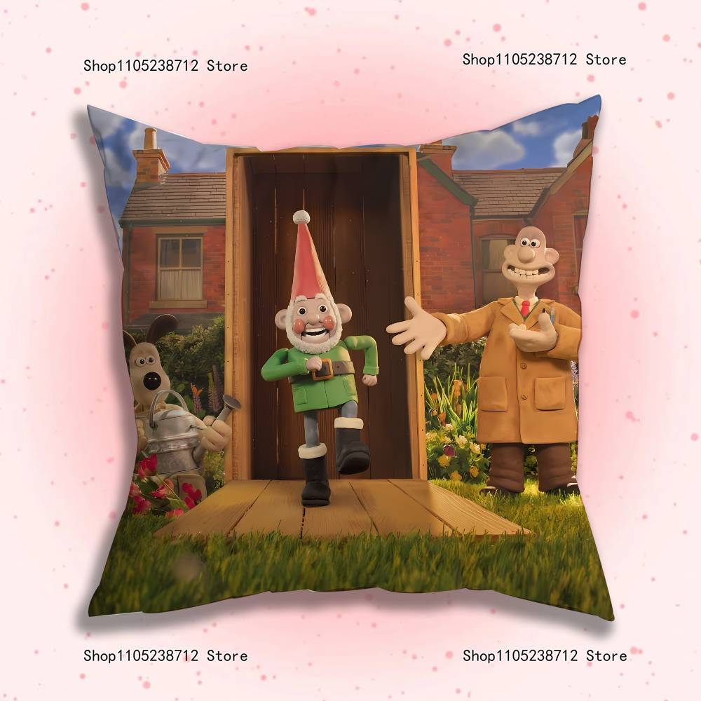 ANIME W-WallaceS G-Gromit Pillow Case Plush Fabric Soft Pillowcase Double Sided Print Sofa Cushion Cover Throw