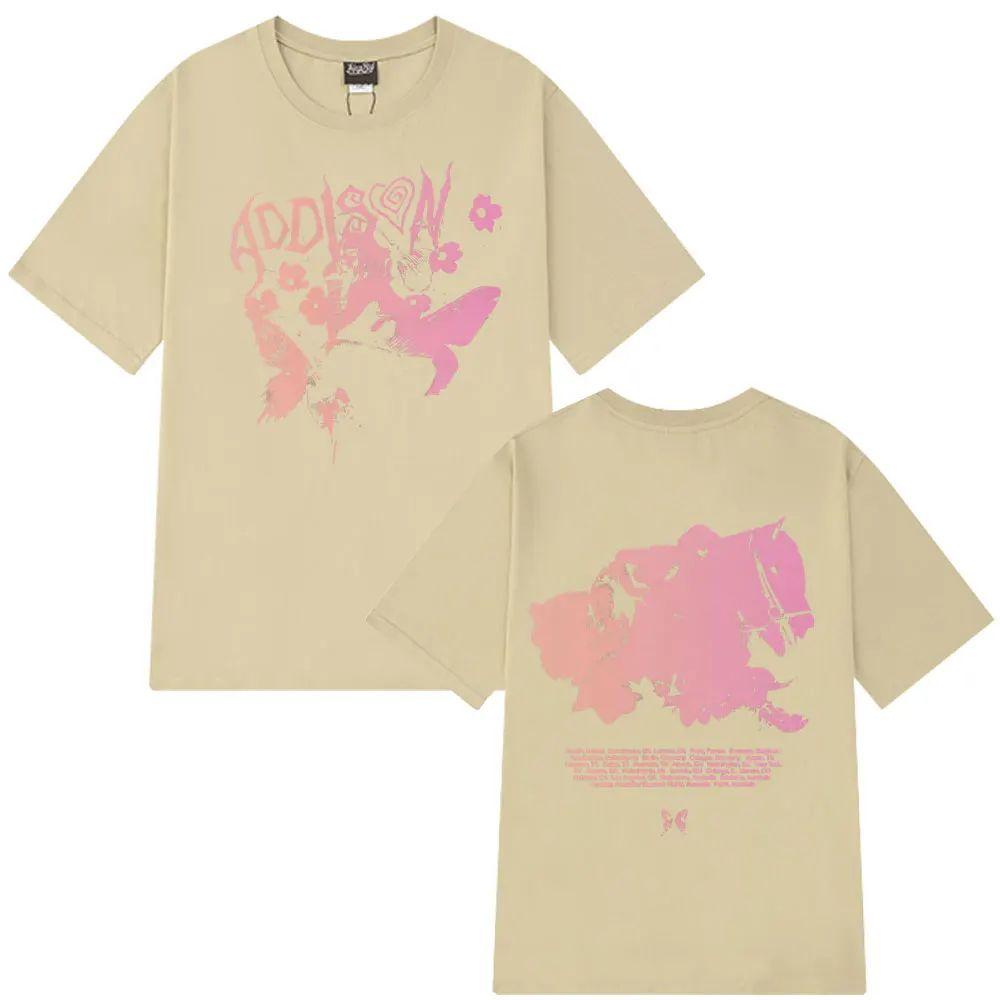 T-shirt Harajuku ADDISON RAE 20252026 Tour Grafica Vintage T-shirt Moda Estetica Top Casual Larghi Manica Corta Unisex