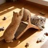 Solid Wood Wear Resistant Cat Scratcher 2-in-1 Sisal Scratching Ball Board Paw Grinding Toy For Home Cats Daily Pet Accessory