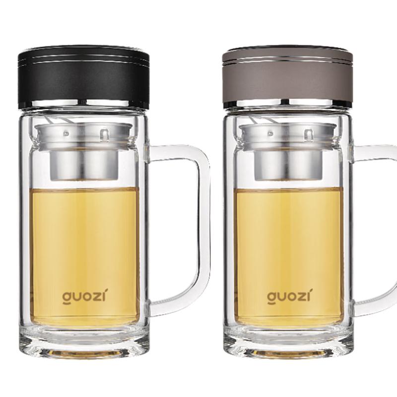 GUOZI Xinglang 350ml Double-Layer Glass Mug