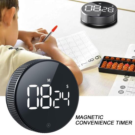 LED Kuchyňský Časovač Magnetický Odpočítávací Časovač pro Vaření Pečení Nastavitelný Úhel Otočné Ovládání Hlasitý Alarm Časovač pro Sledování Cvičení