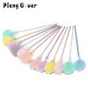 Short Cute Plush Ball Cat Teaser Paw Stick Wand Kitten Toy Pet Supplies