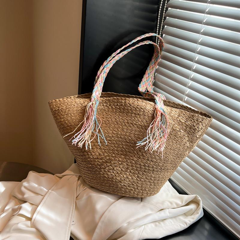 Holiday Style Woven Big Bag Women's New Trendy Fashion Underarm Straw Bag Summer Commuter Tote Bag