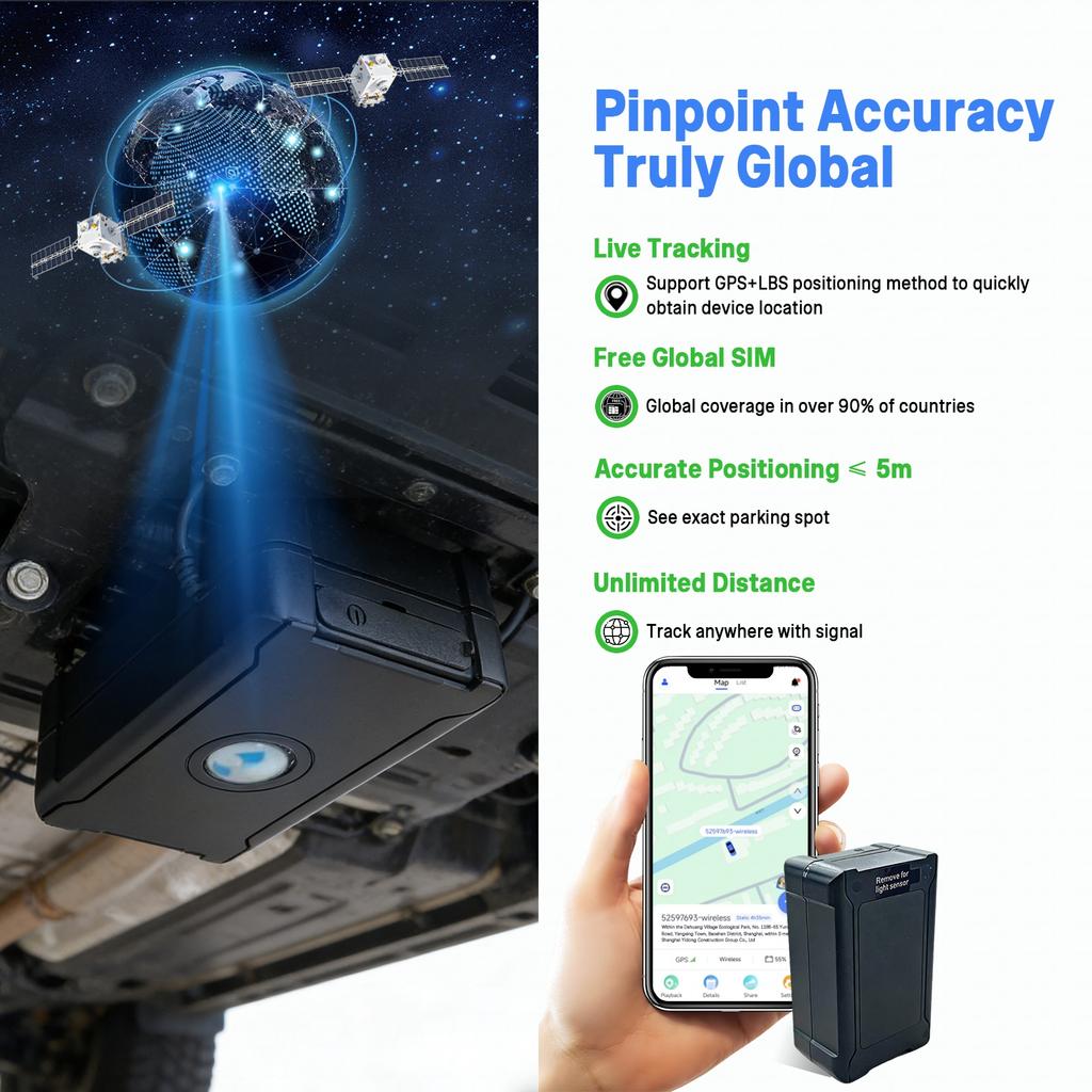 4G GPS Tracker 6000mAh Portable GPS Via Satellite Car Alarm Real-Time GPS Locator Magnetic Tracking Device 90 Days Standby Time