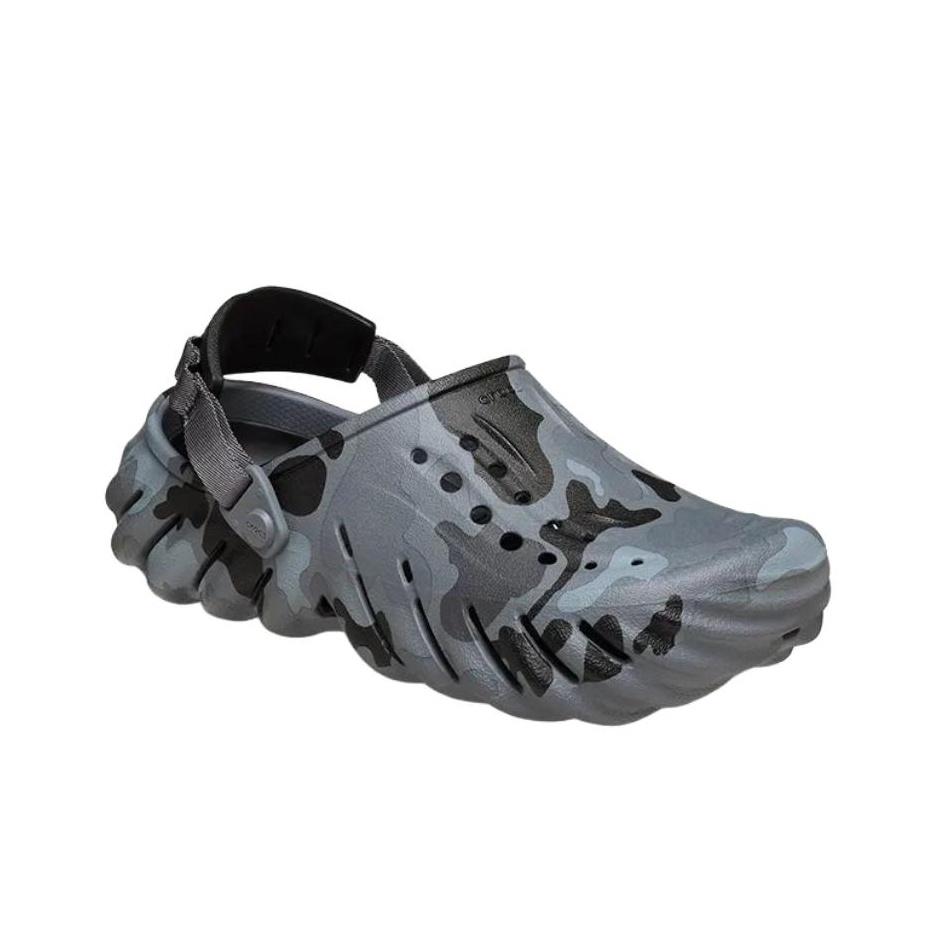 Crocs Echo Duck Camo Clog Charcoal Black Unisex 211981-082