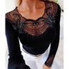 Women's Stretch  Shirt Long-Sleeved Lace Bottoming Shirt Blouse