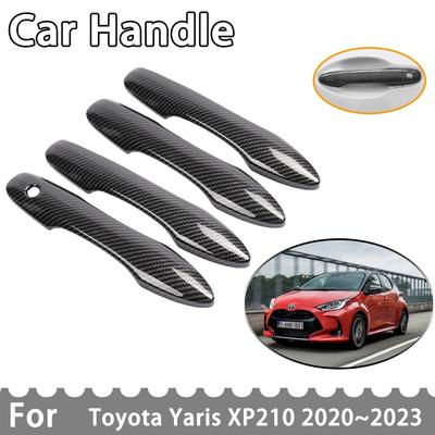 Carbon Fiber Door Handl Cover for Toyota Yaris Cross XP210 Accessories Mazda2 Hybrid Car Exterior Stickers
