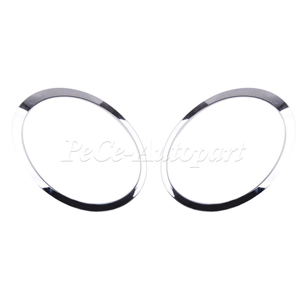 Gloss Black/Silver Plated Car Headlight Frame 51137149905 51137149906 For MINI Cooper S R56 R57 R55 Clubman 2007-2015