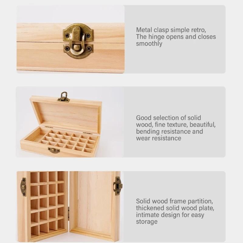 Portable Essential Oil Display Container Box With Individual Compartments Wooden Storage Box DIY Craft
