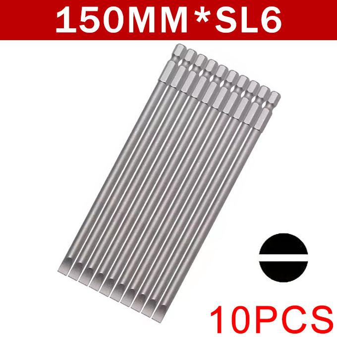 4/10Pcs Slotted Screwdriver Bit Set Magnetic For Drill 1/4 Hex Shank Cross Screw Driver Tip Kit Precision Power Tool Accessory