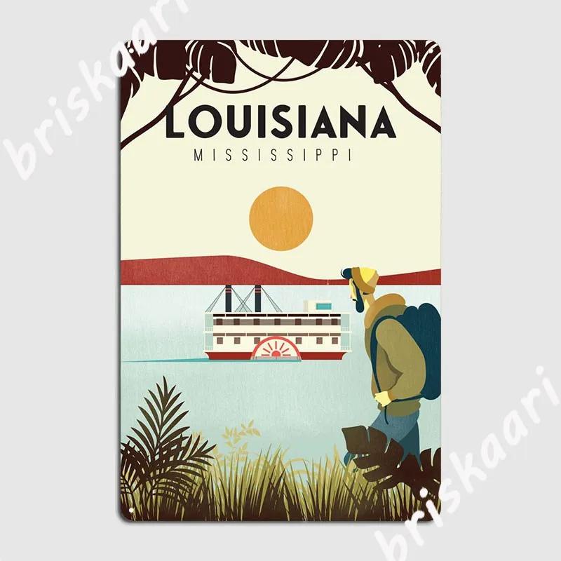 Louisiana 1 Metal Sign Wall Mural Pub Garage Wall Decor Decoration Tin Sign Poster 20X30CM