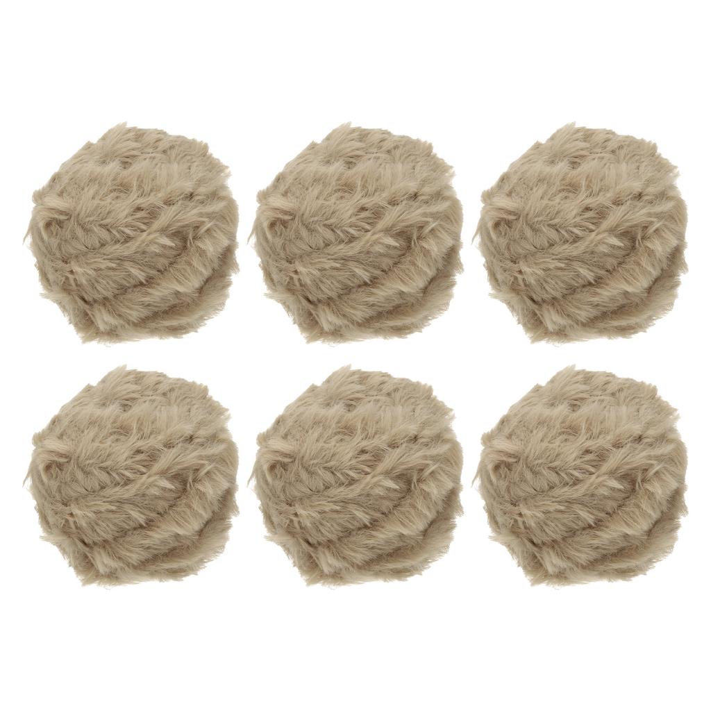 Faux Fur Yarn 6 Skeins 50g Soft Fuzzy Yarn Crochet Fluffy Chunky Polyester Plush Fur for Crocheting and Hand Knitting 35yds