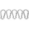 5pcs 120mm Locking Carabiner Clip Heavy Duty Spring Snap Hook with Nut Lock Buckle for Camping