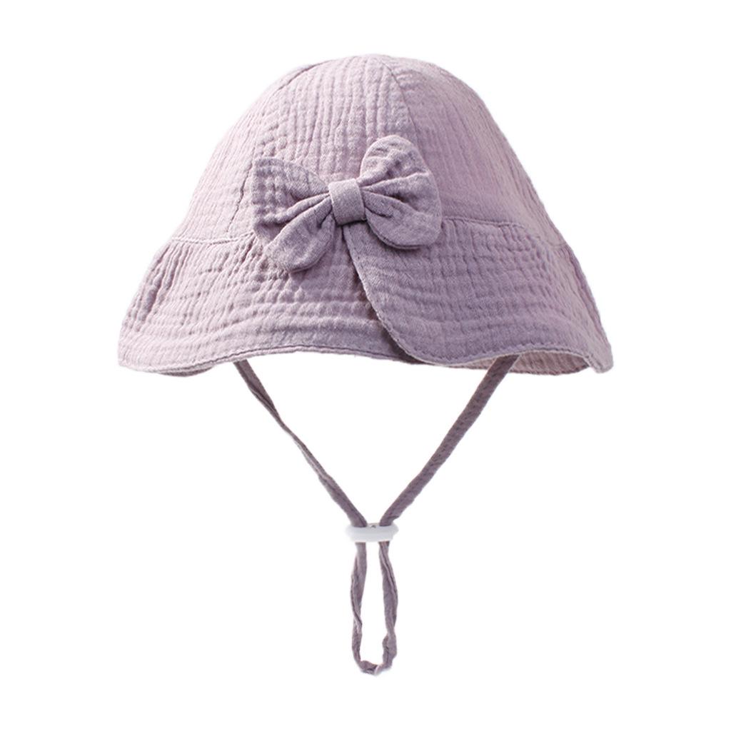 

Newborn Infant Girl Adjustable Bucket Hat - Cute Spring & Autumn Fisherman Style лавандовый